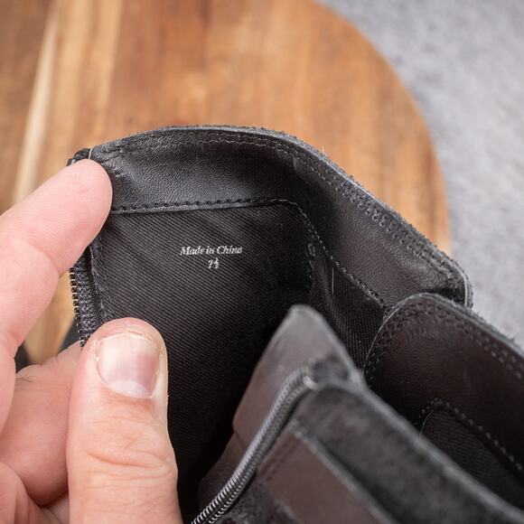 Dolce Vita Jaxen Black Suede Boots Sz 7.5 Leather Ankle Straps Bootie - Picture 5 of 6